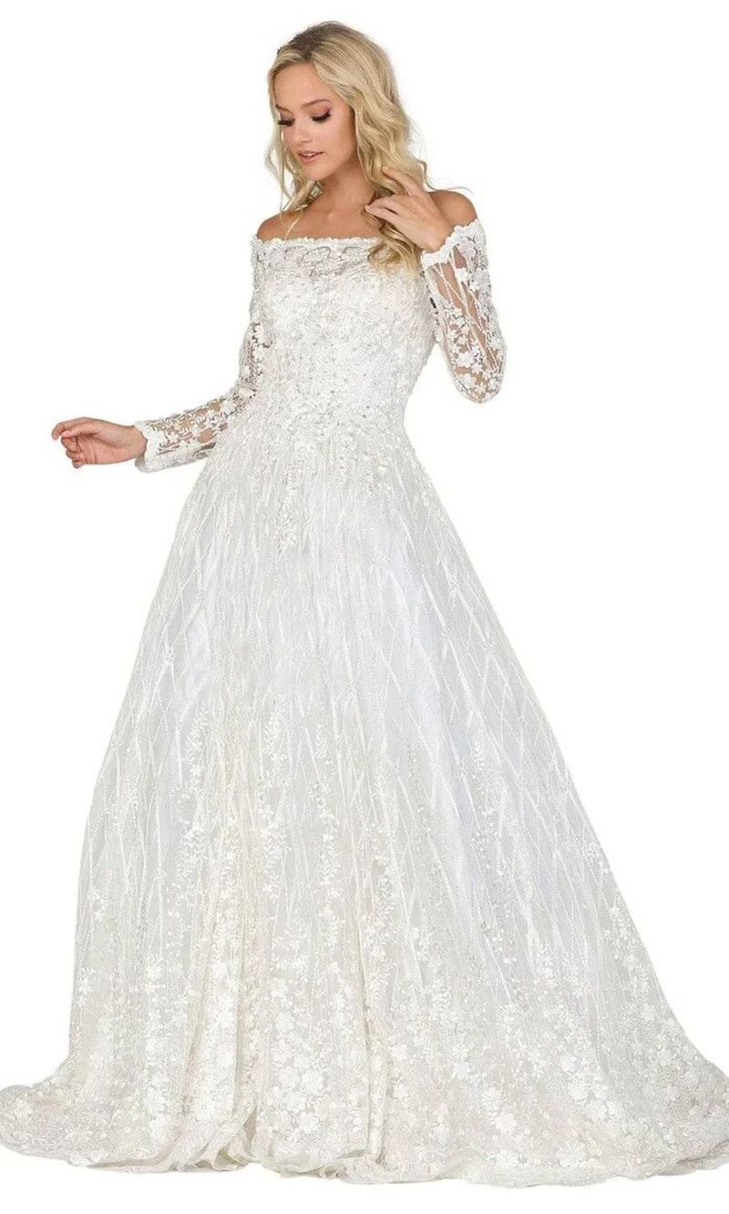 Dancing Queen Bridal #0116 Lace Applique Ballgown Wedding Gown Lace-Up Back SzXS